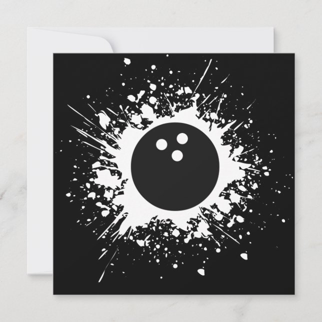 bowlingkula stänk inbjudningar (Framsida)