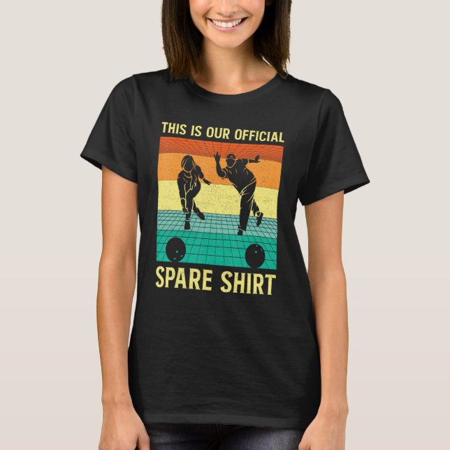 Bowlinglag Bowlinggrupp Boll Pin Spare Bowling  T Shirt (Framsida)