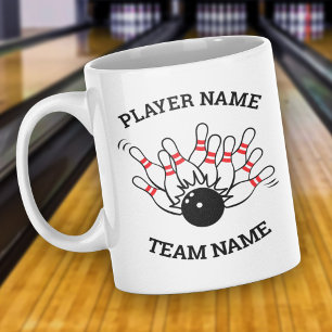 Bowlinglag-mugg - Slaglogo Lag- och spelarnamn Kaffemugg