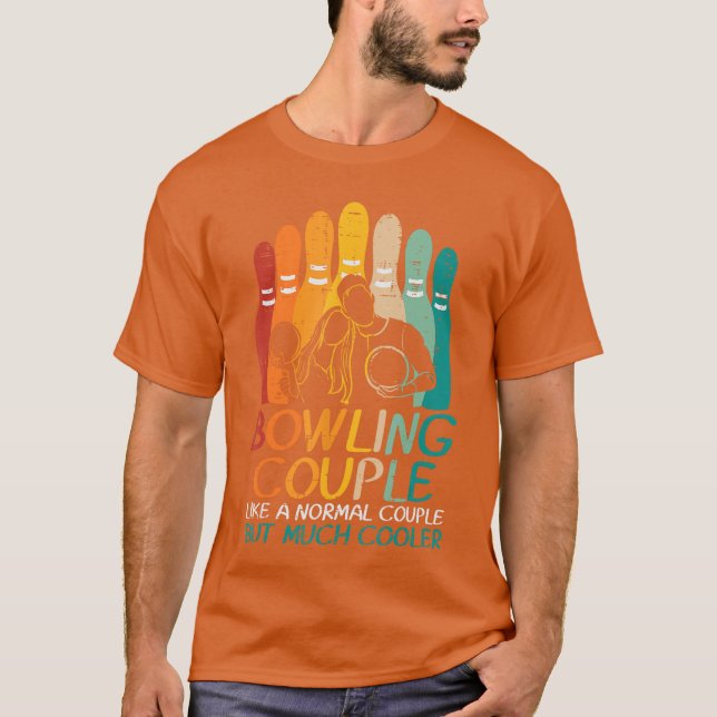 Bowlingpar som normal kylare Matchande bowlare  T Shirt (Framsida)