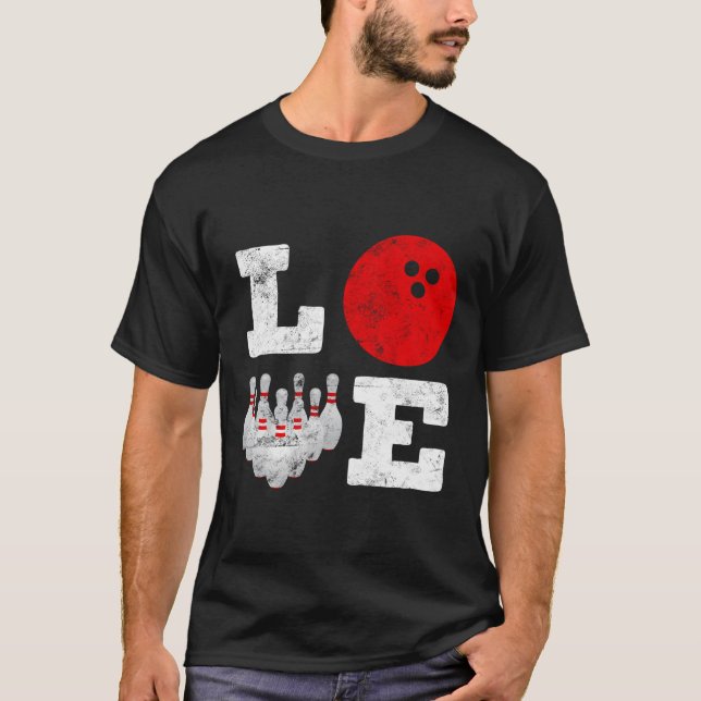 Bowlingpresent för bowlare Bowlingkäglor Boll Graf T Shirt (Framsida)