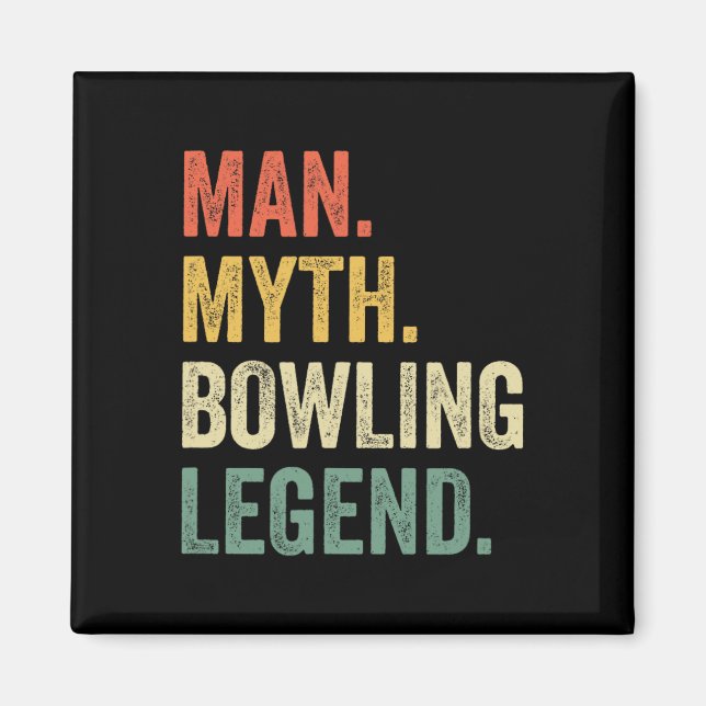 Bowlingspass Funny Man Myt Bowling Lag Legend Vint Magnet (Framsidan)
