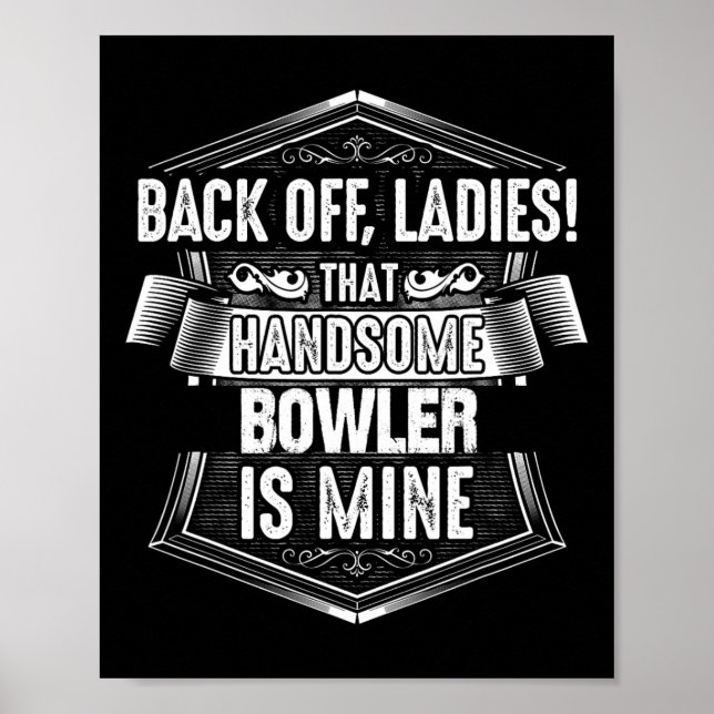 Bowlingspelare Bowling fru skjorta  Poster (Framsidan)