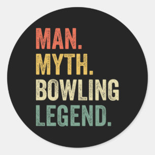 Bowlingspelman Myt Bowling Lag Legend Vintage  Runt Klistermärke