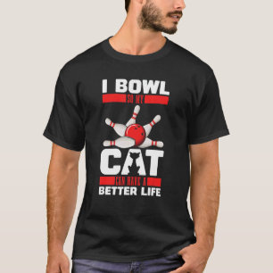 Bowlingspels-Katt Gränd Lag Ligabowling T Shirt