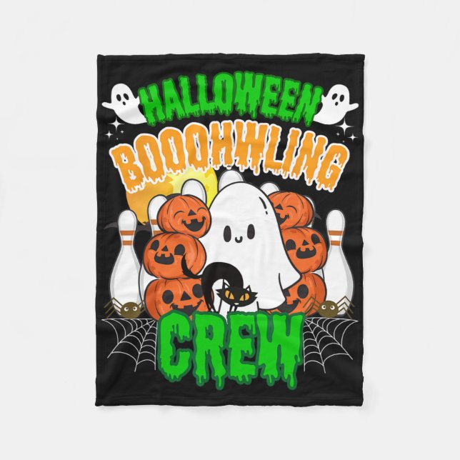 Bowlingstränare för barn Halloween-spelare Team Bo Fleecefilt (Framsidan)