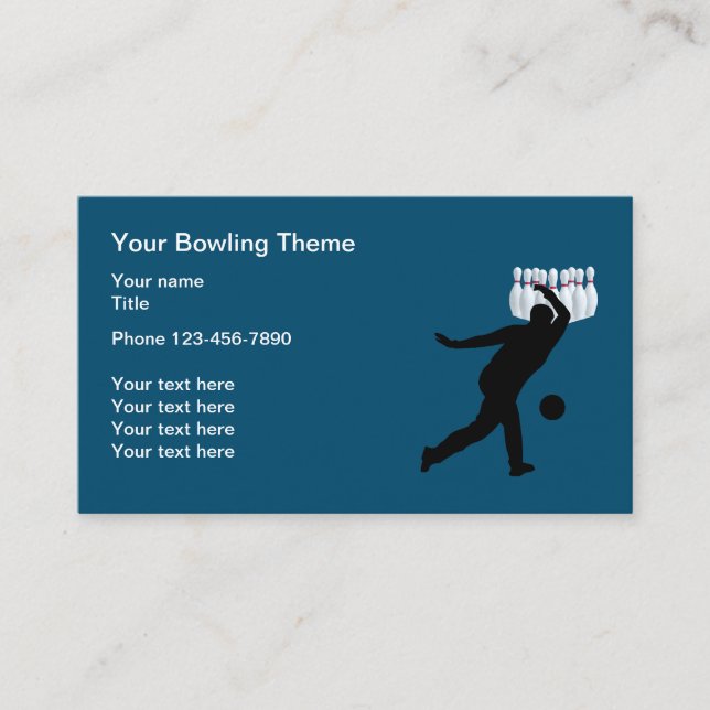 Bowlingtema Unikt Visitkort (Framsida)