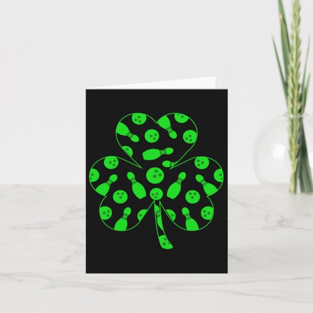 Bowlingverktyg Inuti Shamrock St. Patrick's Day Pl Kort (Framsida)