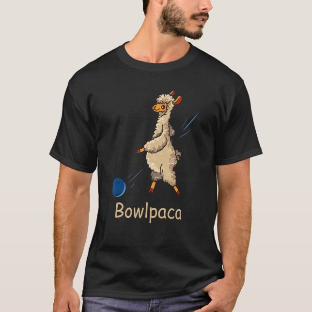 Bowlpaca Alpaca Bowling Llama Bowlareare T Shirt (Framsida)