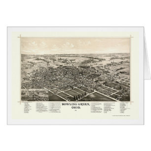 Bowlsplan panorama- karta för OH - 1888 Hälsningskort