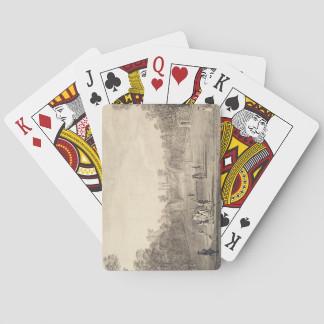 Bowlsplanen på Claremont, 1738 (gravyr) Kortlek (Baksidan)