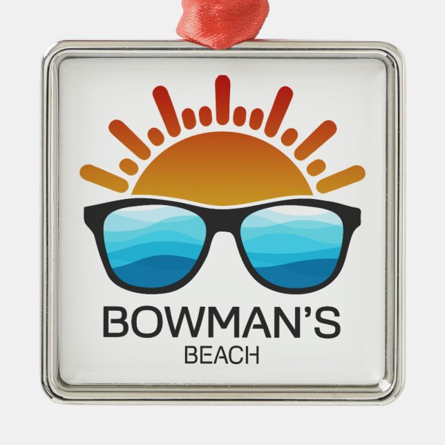 Bowman's Beach Florida Solglasögon Julgransprydnad Metall (Framsidan)