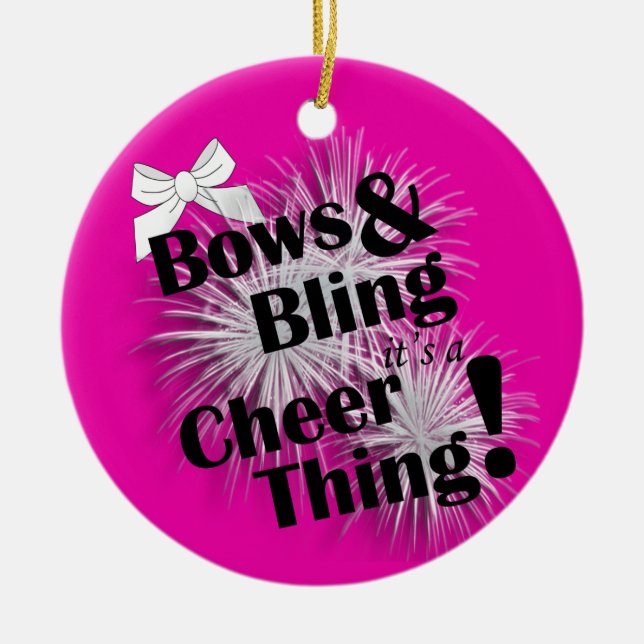 Bows and Bling Det är en Cheer Sak Ornament (Framsidan)