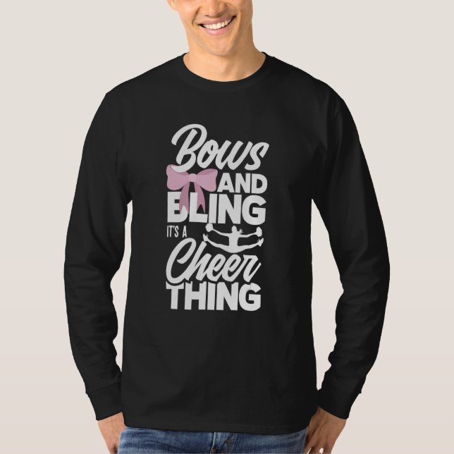 Bows And Bling It's A Cheer Thing   Cheerleader T Shirt (Framsida)