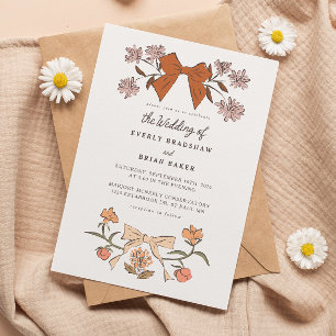 Bows and Blommars Coquette Bröllop Inbjudningar