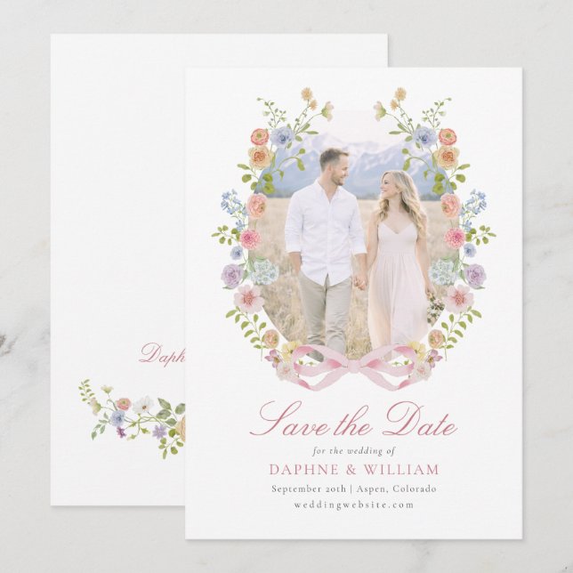 Bows and Wildflowers Photo Spara Datumet (Fram/baksida)