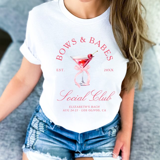 Bows & Babes Coquette Cherries Bachelorette T Shirt (Skapare uppladdad)