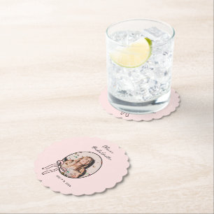 Bows & Babes Rosa Bow Coquette Bachelorette Party Underlägg Papper