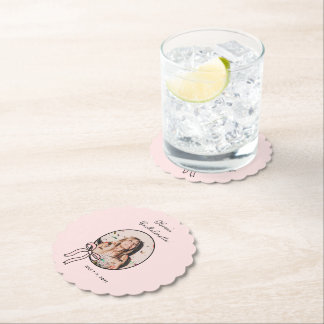 Bows & Babes Rosa Bow Coquette Bachelorette Party Underlägg Papper