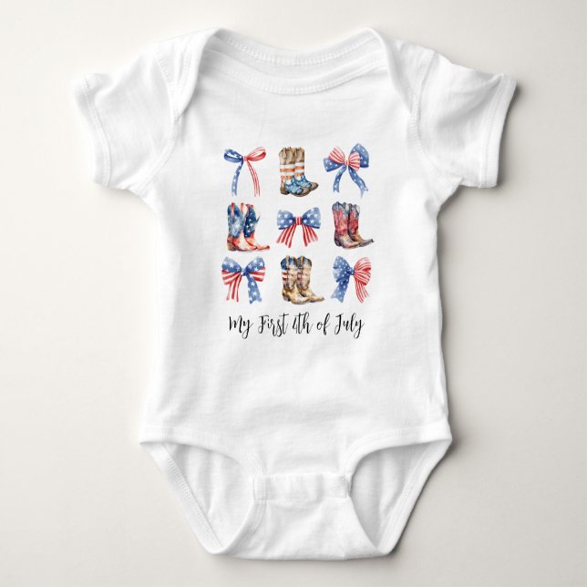 Bows Baby Första 4:e juli Coquette Aesthetic T Shirt (Framsida)
