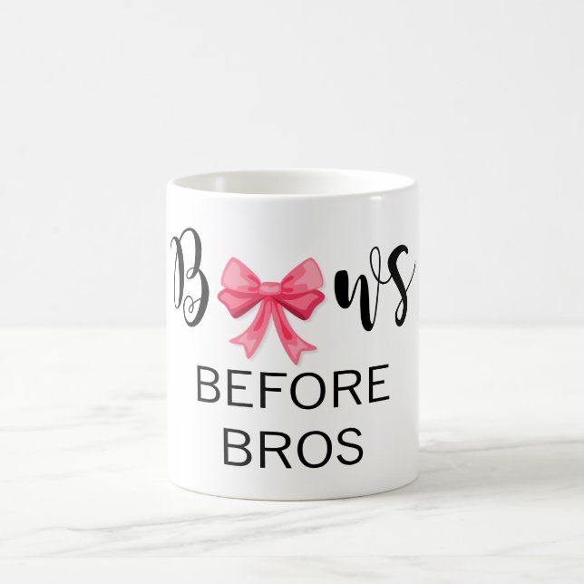 Bows before Bros Rosa Bow Black Lettering Kaffemugg (Center)