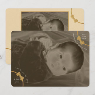 Bows Birth-meddelande med relevant information Inbjudningar