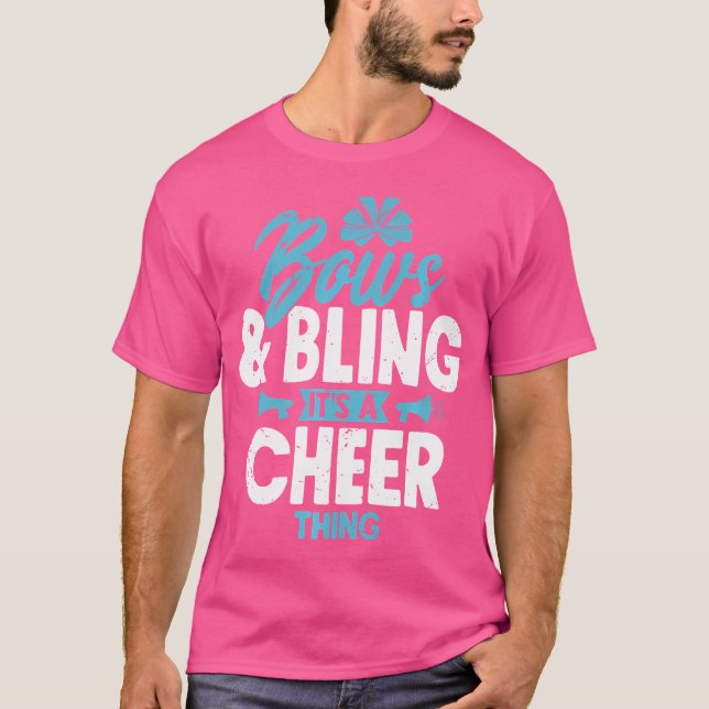 Bows Bling It'S A Cheer Thing Cheerleader Cheerlea T Shirt (Framsida)