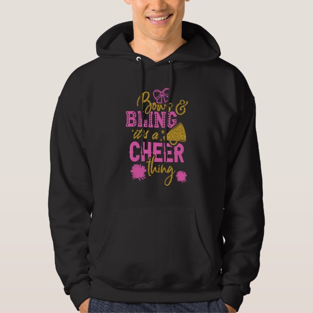 Bows & Bling It's A Cheer Thing Cheerleading Cheer Hoodie (Framsida)