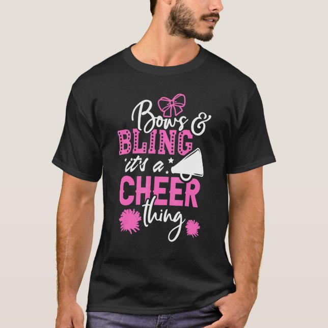 Bows & Bling It's A Cheer Thing Cheerleading Cheer T Shirt (Framsida)
