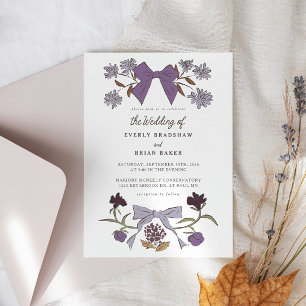 Bows & Blommar Lilac Coquette Bröllop Inbjudningar