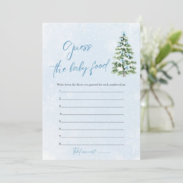 Bows Christmas Baby Shower Guess The Baby Food Inbjudningar (Stående Fram)