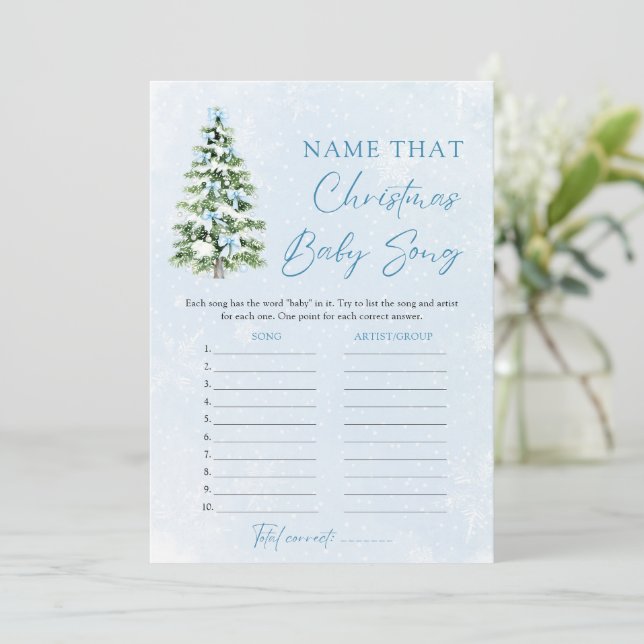 Bows Christmas Baby Shower Name That Baby Tune Inbjudningar (Stående Fram)