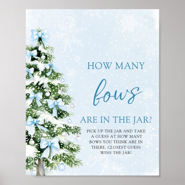 Bows Christmas Guess How Many Bows Baby Shower  Poster (Framsidan)