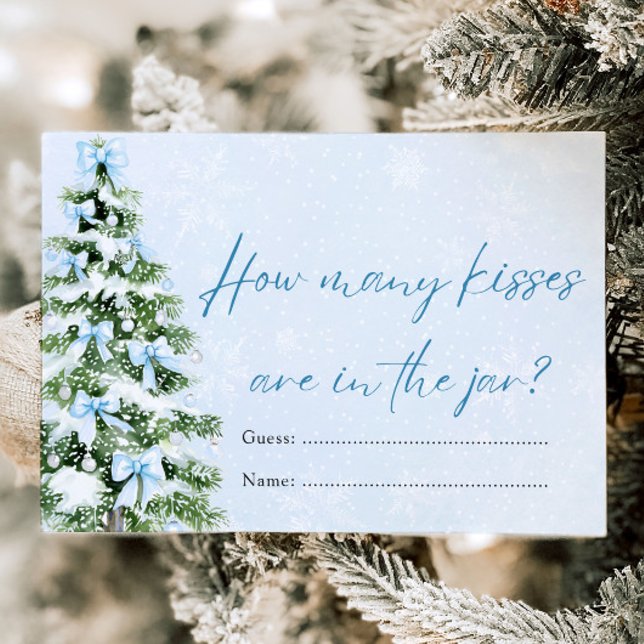 Bows Christmas How Many Kisses Baby Shower Game Inbjudningar (Bows Christmas How Many Kisses Baby Shower Game)