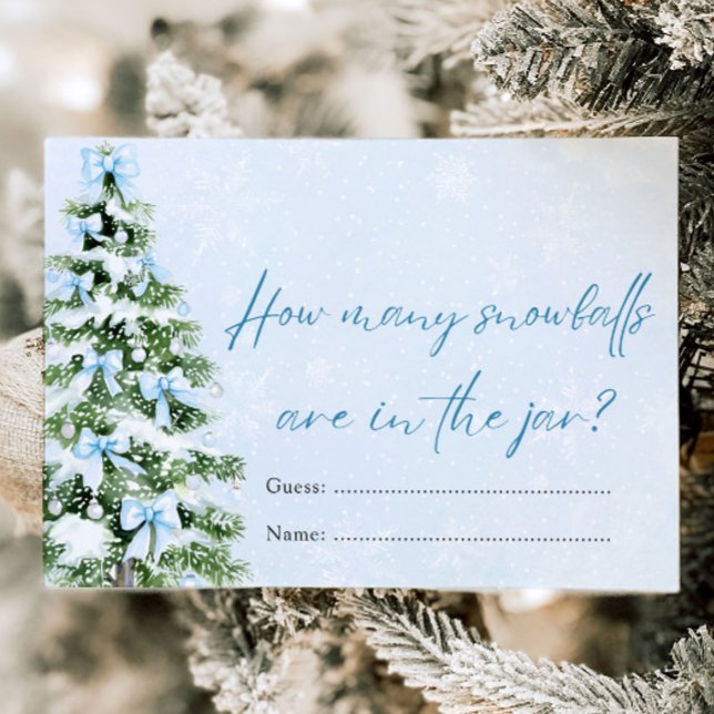 Bows Christmas How Many Snowballs Baby Shower Game Inbjudningar (Bows Christmas How Many Snowballs Baby Shower Game )