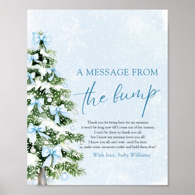 Bows Christmas Tree A Message From The Bump Sign Poster (Framsidan)