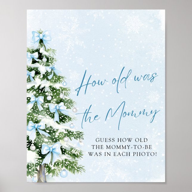 Bows Christmas Tree How Old Was Mommy Game Sign Poster (Framsidan)