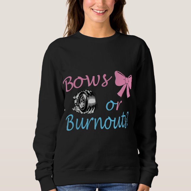Bows eller Burnouts Gender Reveal party Idea för m T Shirt (Framsida)