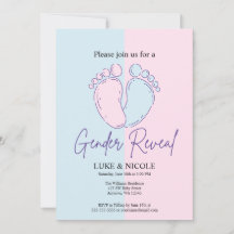 Bows Gender Reveal Party Baby Shower-inbjudan