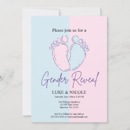 Bows Gender Reveal Party Baby Shower-inbjudan Inbjudningar