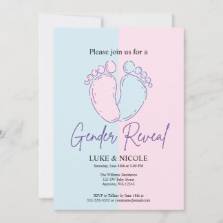 Bows Gender Reveal Party Baby Shower-inbjudan Inbjudningar
