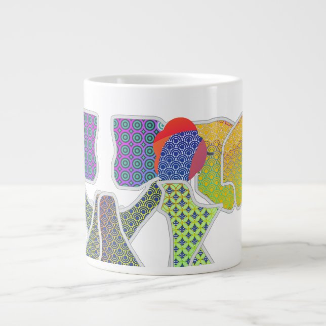 Bows med Mönster Jumbo Mugg (Framsidan)