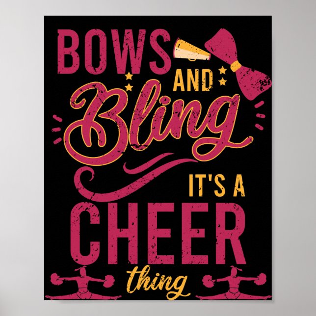 Bows och Bling's a cheer Sak Cheermanager Sport Poster (Framsidan)