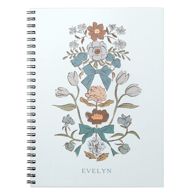 Bows och Blommars Rustic Blue Anteckningsbok (Framsidan)