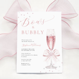 Bows och Bubly Rosa Inbjudningskort för möhippan