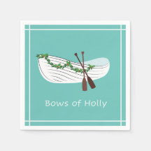 Bows of Holly Napkin Seafoam, Helgdag Napkin Seafo