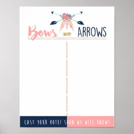Bows or Prows Vote Gender Reveal Party - Boho Poster