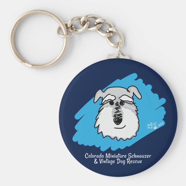 Bowser the Schnauzer Keychain Nyckelring (Framsidan)