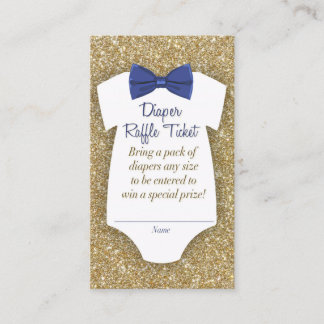 Bowtie Baby Shower Diaper Raffle Biljett