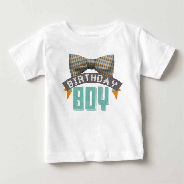 Bowtie Birthday Boy Tshirt T-shirt (Framsida)